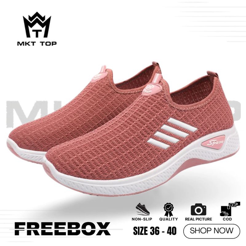 flash sale mkt , sepatu sneakers slip on wanita sw19 sw19n