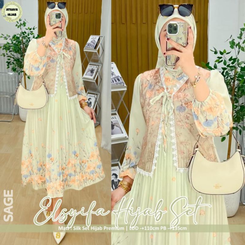 Gamis elsyifa wanita terbaru 2025 + FREE HIJAB