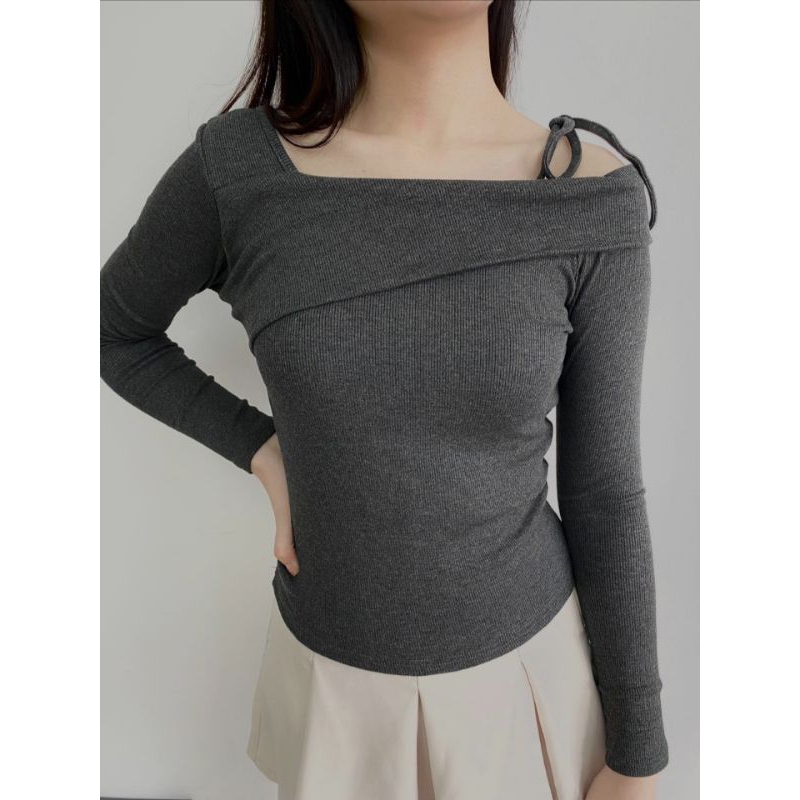 baju knit wanita off shoulder