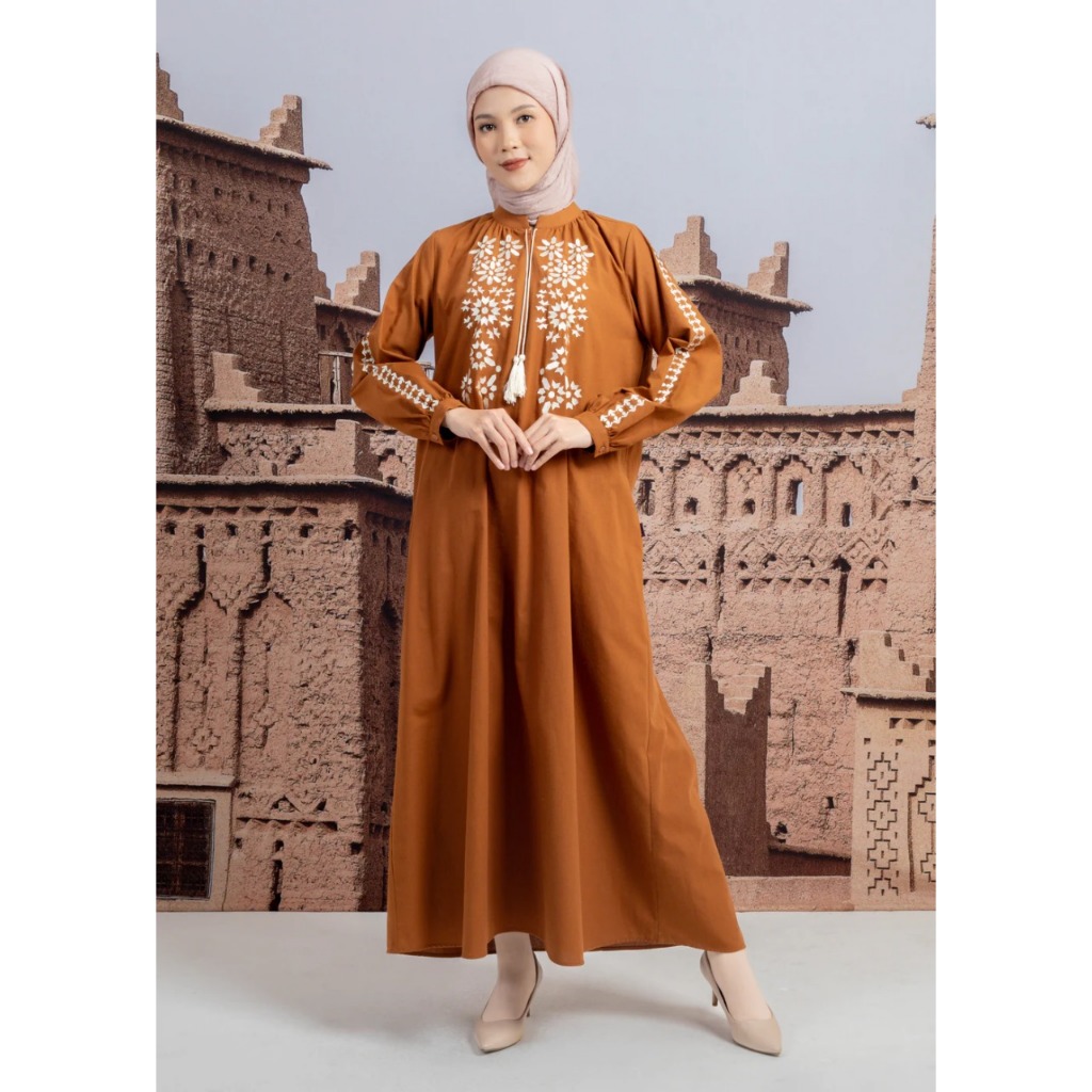 ELZATTA BUSANA MUSLIM PAKAIAN MUSLIM WANITA DRESS GAMIS BORDIR MARRAKESH