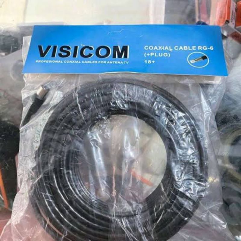 VISICOM KABEL ANTENA 18 METER/ PARABOLA KABEL COAXCIAL RG6 / MEREK VISICOM 18 METER
