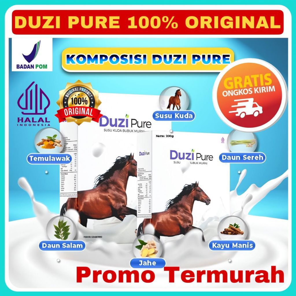 

Duzi Pure Susu Kuda Liar Murni 100% Original Produk