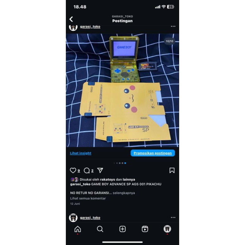 GAME BOY ADVANCE SP AGS 001 POKEMON PIKACHU