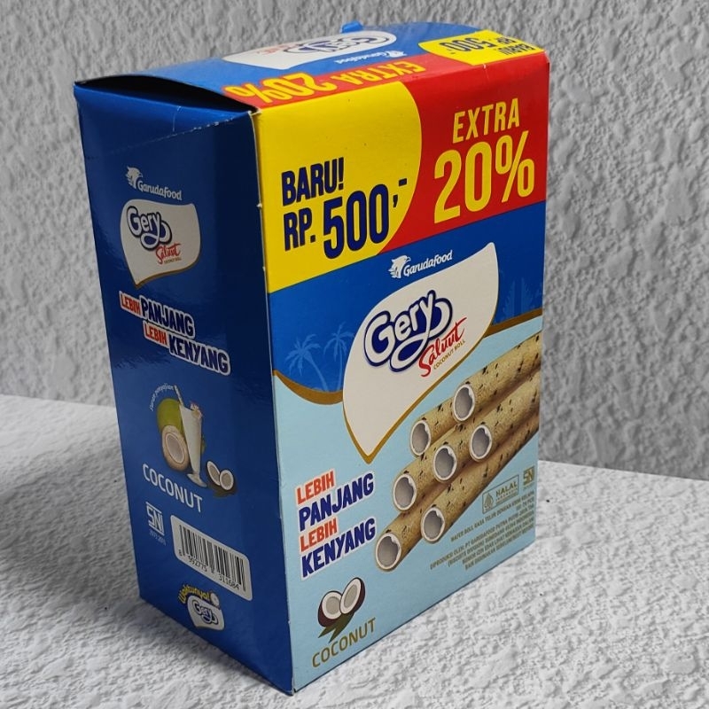 

Gery salut Coconut Roll 1 box isi 24 sachet eceran 500 Garudafood