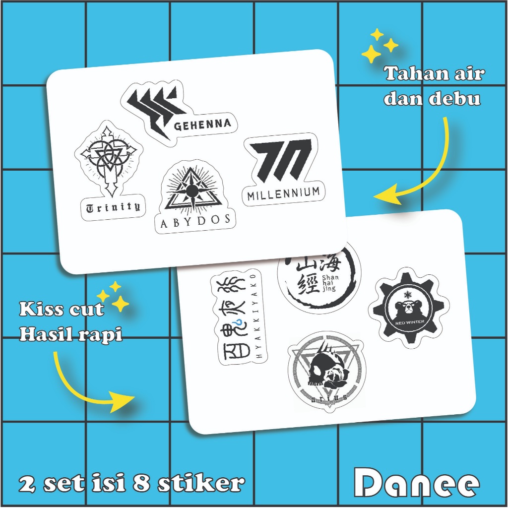 

Stiker Kivotos Academy Emblem, Stiker Anime Blue Archive Vinyl Tahan Air dan Awet, ukuran +- 5-7 cm