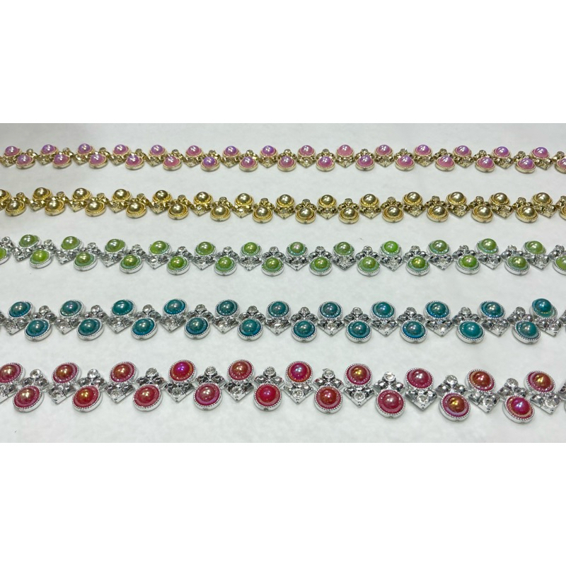 Aplikasi mata meteran diamond rangkai baju kebaya/bridesmaid [harga 1 roll [9 meter]]