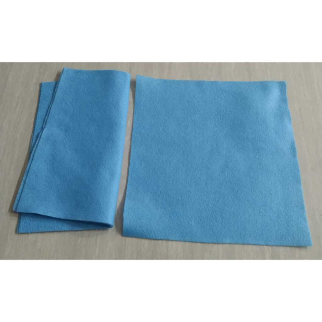 Kain Flanel potongan Kurang Lebih 25x23cm Warna Biru Langit Jual Perpcs
