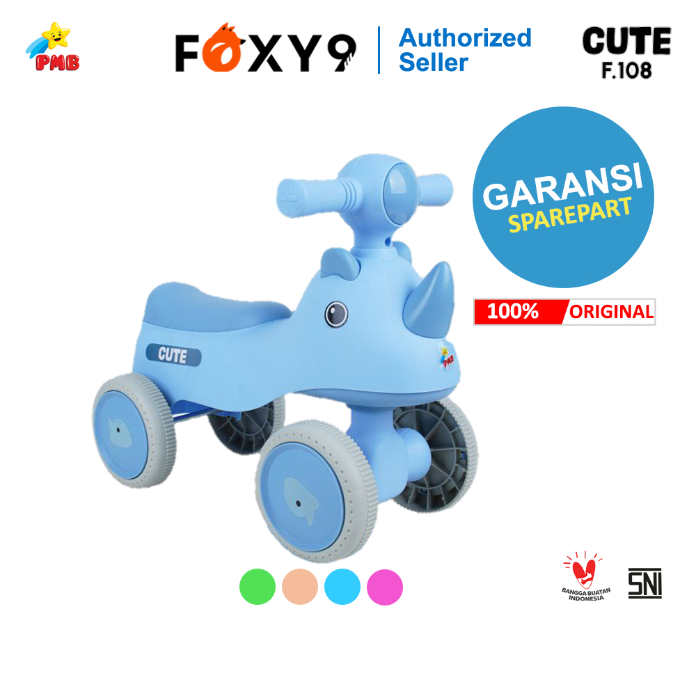 Balance Bike Sepeda Anak Roda Empat Mainan Anak Dorong Roda 4 PMB F108