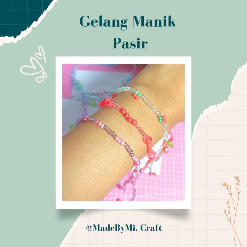 Gelang Manik Pasir Kait Rantai