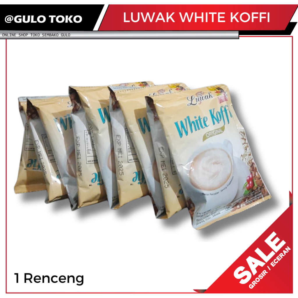 

Kopi Luwak White Koffi Kemasan sachet isi 20g 1 renceng (GULO TOKO)