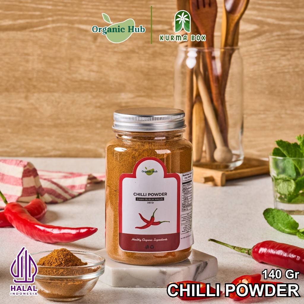 

Organic Hub Bubuk Cabe Kering Halus Kualitas Premium 100% Chili Powder Cabai Bumbu Dapur 140 gr