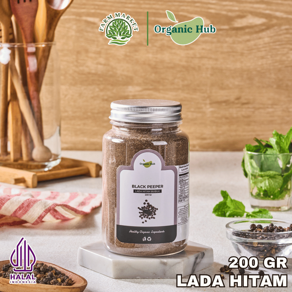 

Organic Hub Lada Hitam Bubuk Halus Bumbu Dapur Premium Black Pepper Powder 200 gr