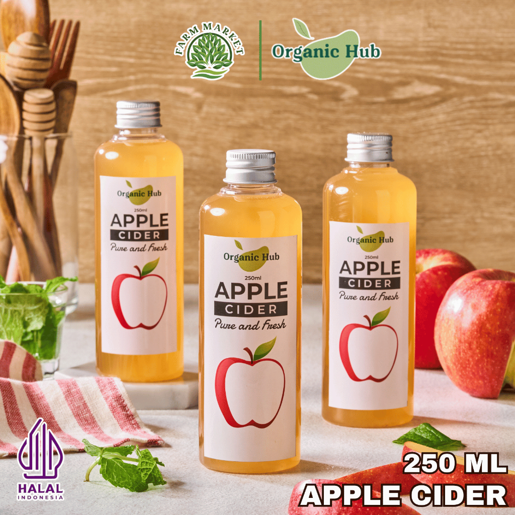

Organic Hub Paket Hemat 3 in 1 Cuka Apel 250ml Apple Cider Vinegar With The Mother Premium Organik