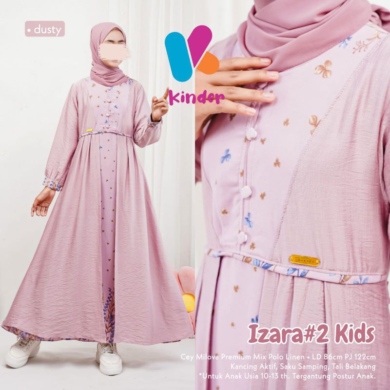 Izara maxy kids gamis anak remaja tanggung usa 10-13  tahun fashion anak