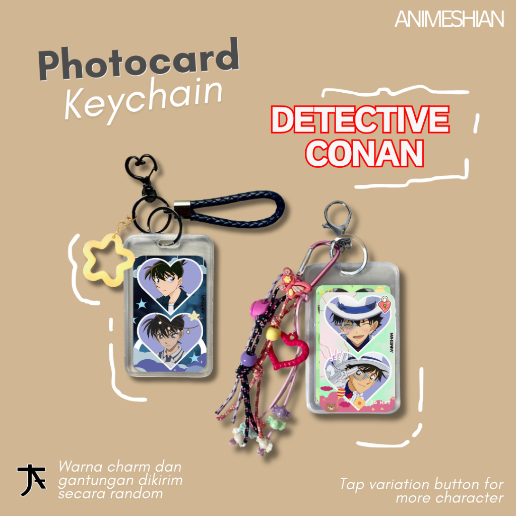 Photocard Keychain Detective Conan - Animeshian - Gantungan Kunci, Keychain, Photo Card Anime Detco