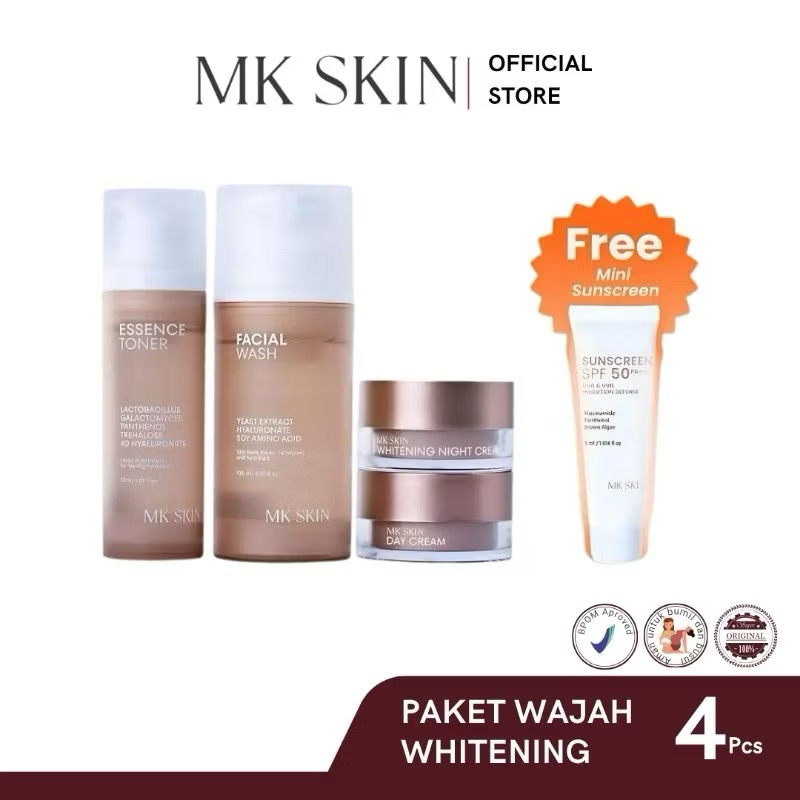 MK SKIN PAKET WAJAH WHITENING ACNE MELACARE SERIES BY MAHARANI KEMALA PAKET WAJAH GLOWING MS GLOW
