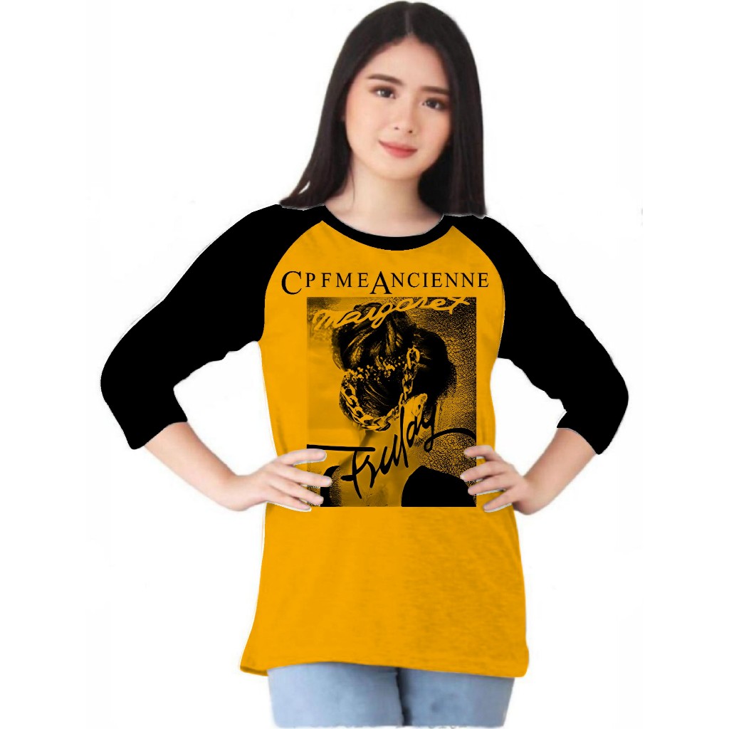Kaos Raglan Wanita Sablon Margaret/ Kaos Raglan Wanita / Kaos Raglan Lengan 3/4 kaos raglan termurah