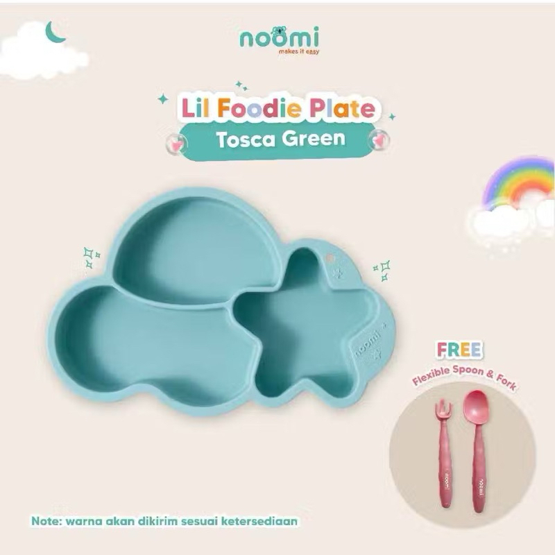 [PRELOVED] Set Mpasi Noomi, Piring BLW, Silikon Plate, Sendok Garpu Mpasi Silikon