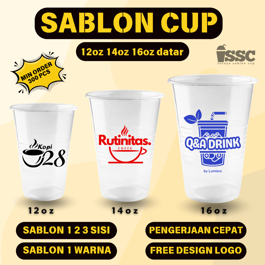 SABLON CUP 12.14.16 OZ DATAR 7gr / SABON CUP CUSTOM / SABLON GELAS CUP  DATAR / SABLON CUP MURAH