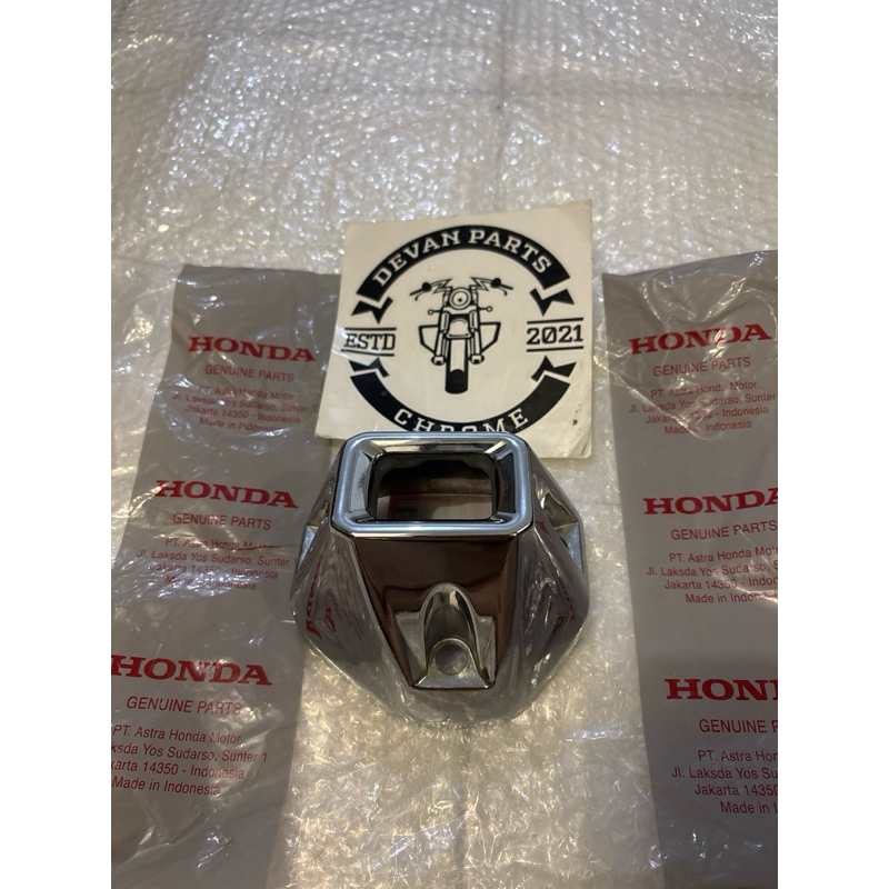 Cover Knalpot/Corong Knalpot/End Muffler Dudukan Original Chrome Honda Vario 125/150 eSP (2018-Sekar