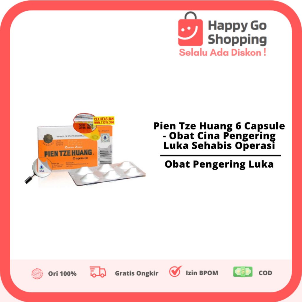 Pien Tze Huang 6 Capsule - Obat Cina Pengering Luka Sehabis Operasi