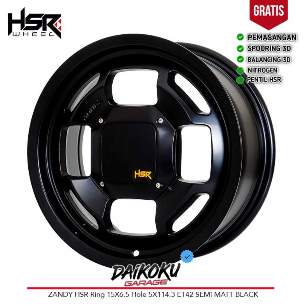 Velg Mobil Racing HSR ZANDY Ring 15 Lubang Baut 5x114,3 New Series | Velg Mobil Hsrbanjarmasin