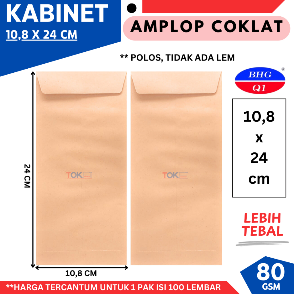 

Amplop Coklat KABINET BHG 80Gr IMPORT