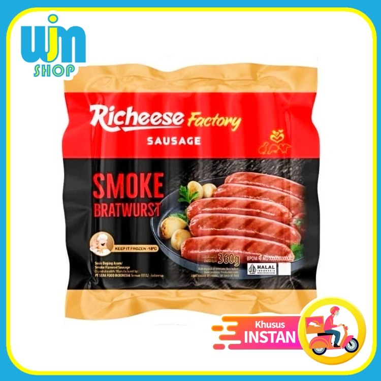 

Richeese Factory Smoke Bratwurst 360gr Sosis Asap