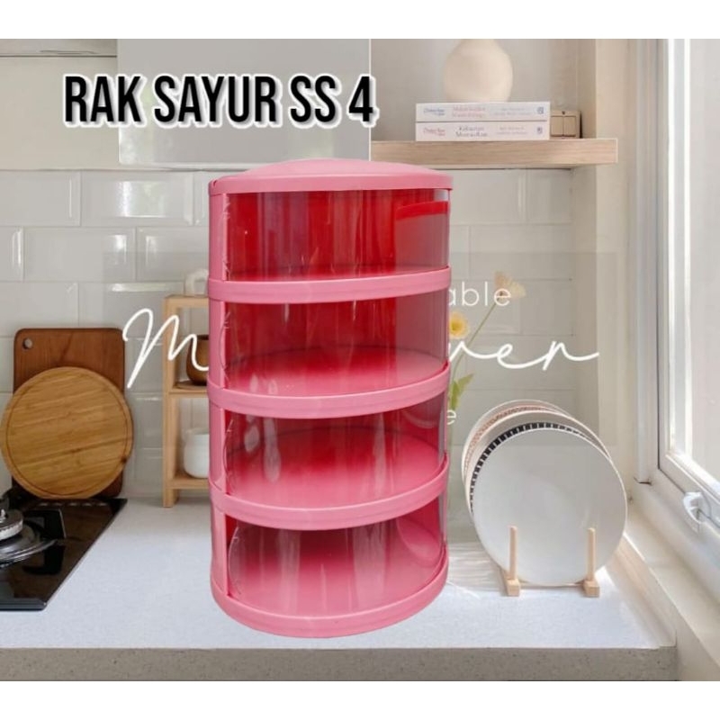 Tudung saji 4 susun/ rak sayur 4 susun (blm dirakit)Ready:Hijau oliveTosca