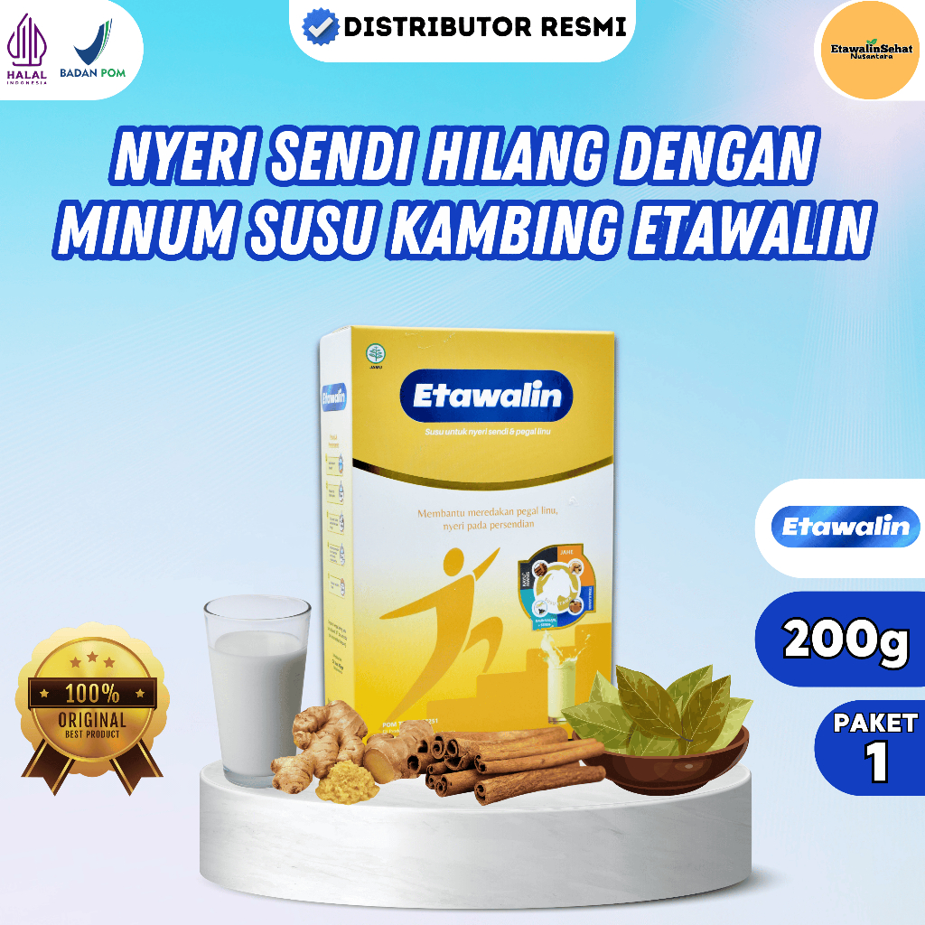 

ETAWALIN ORIGINAL HALAL - Susu Kambing Etawa Solusi Untuk Asam Urat Pegal Linu 1 Box