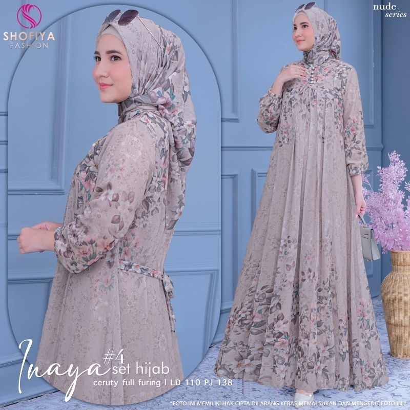 Dress Inaya plus hijab gamis ples hijab