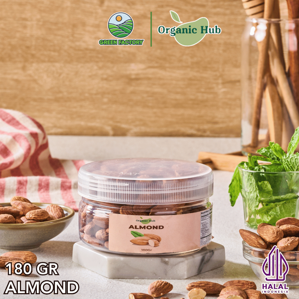 

Organic Hub Kacang Almond Roasted Panggang 100% Premium Original Natural 180 gr