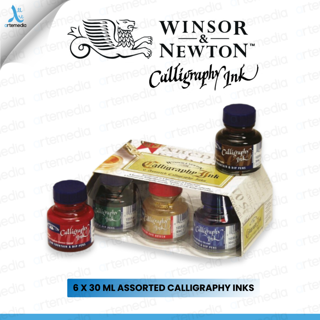 

Winsor & Newton 6x30ml Calligraphy Ink Pigment Color Set