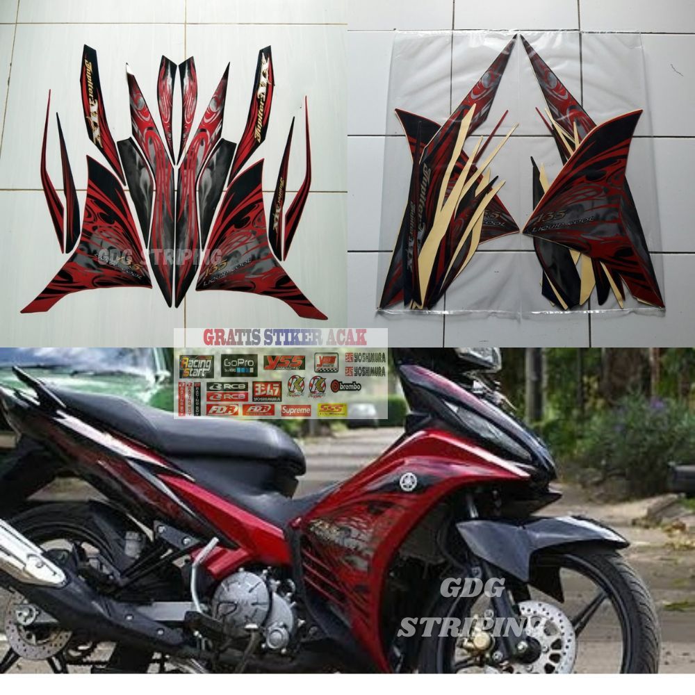 Striping Stiker Yamaha Jupiter MX 135 2011 Merah Murah GDG