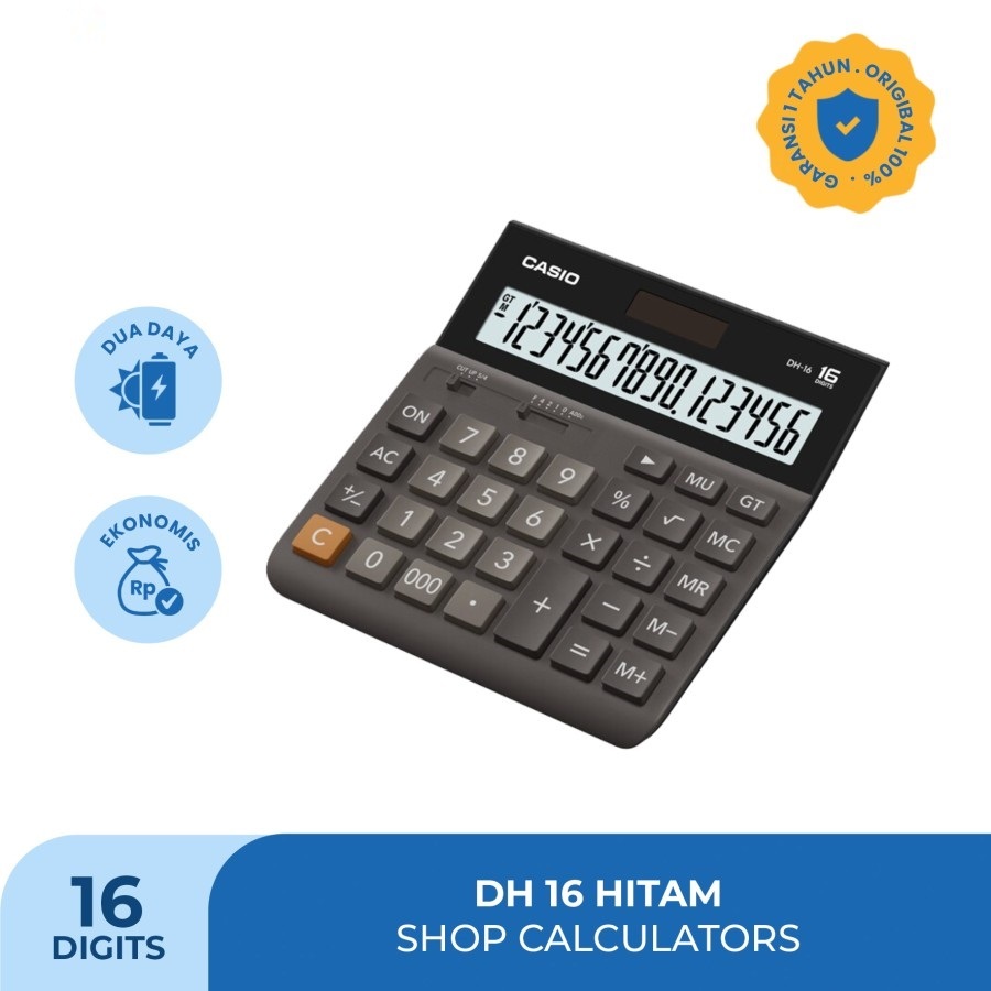 

Casio Kalkulator DH-16BK Bisnis Keuangan 16 Digit Black / Hitam