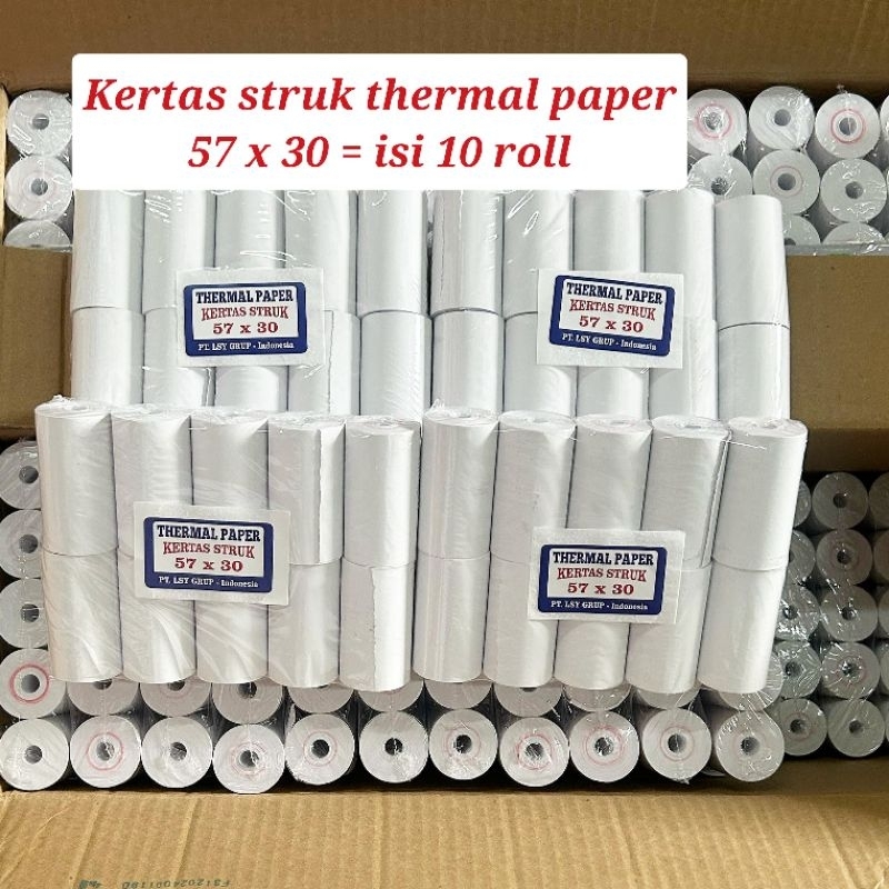 

merk LSY / kertas struk / thermal kasir paper 58x30 / 57x30 isi 10 roll
