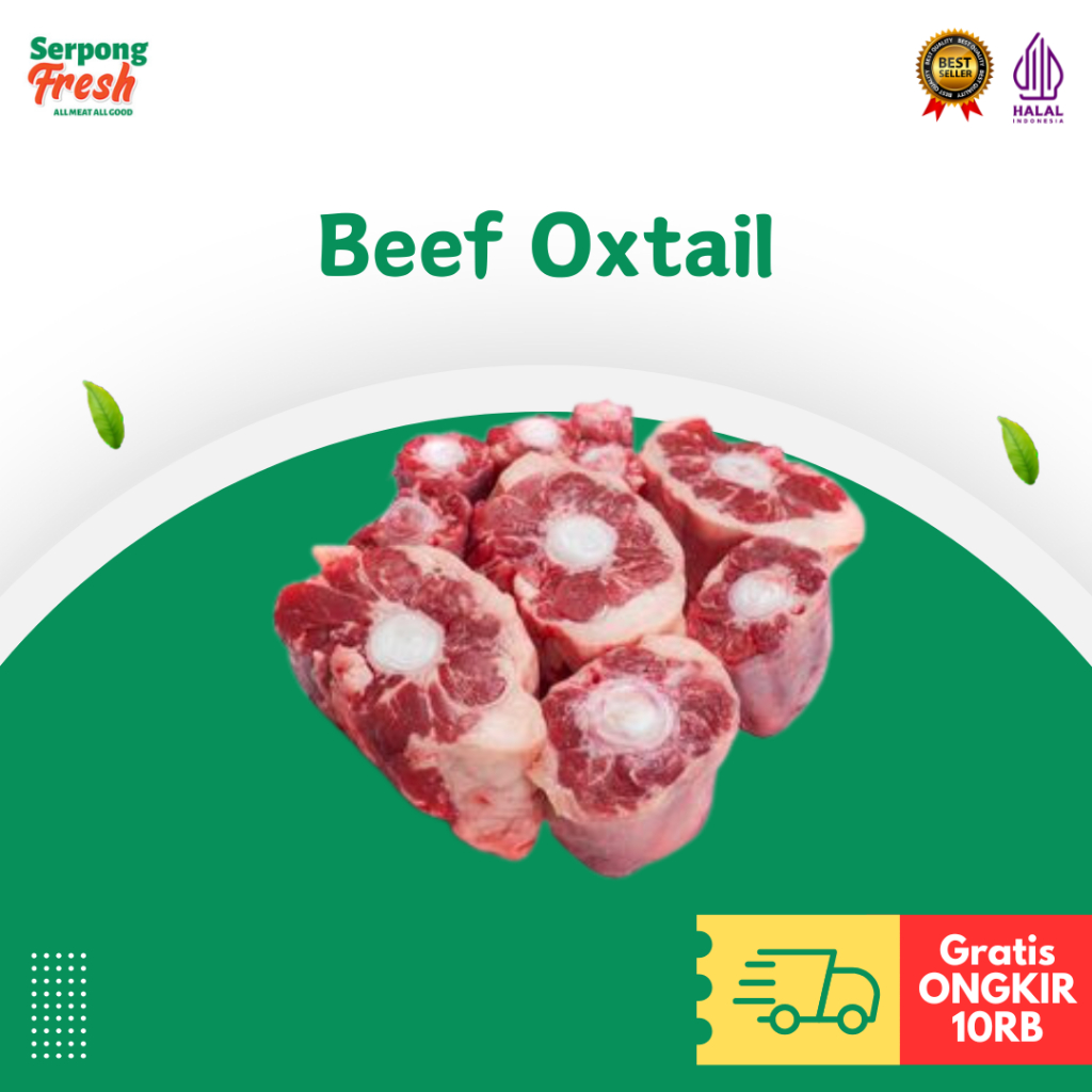 Daging Sapi Buntut Sapi Beef Oxtail 500gr Segar Super Center Cut Ekor Ujung Fresh