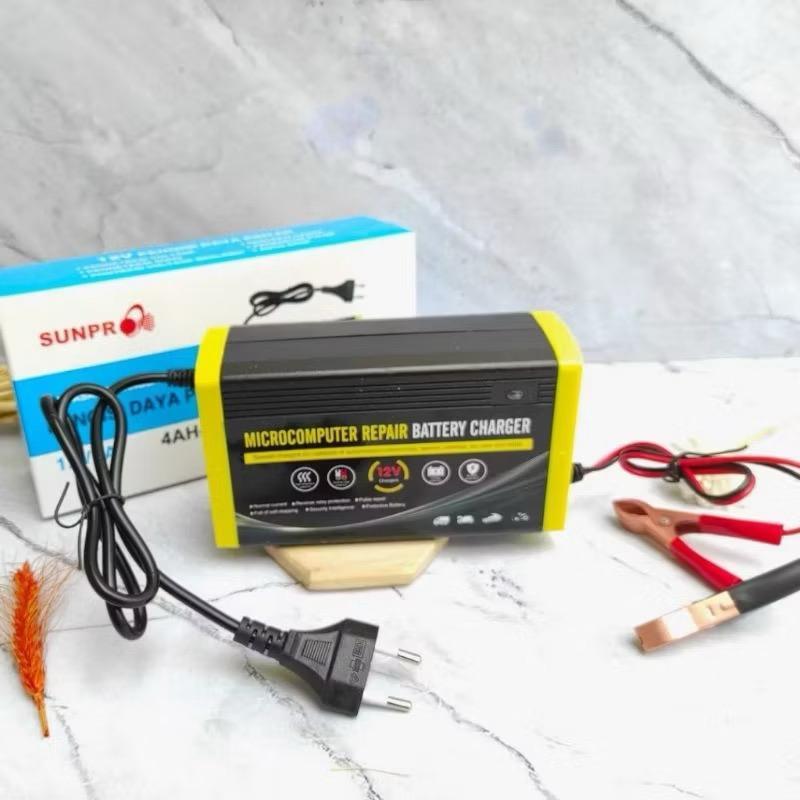 JANGAN LEWATKAN PROMO Cas Aki Battery Charger 7A 12v Pengisi Daya Pintar Sunpro 12v7A Ori QUEEN_GROS