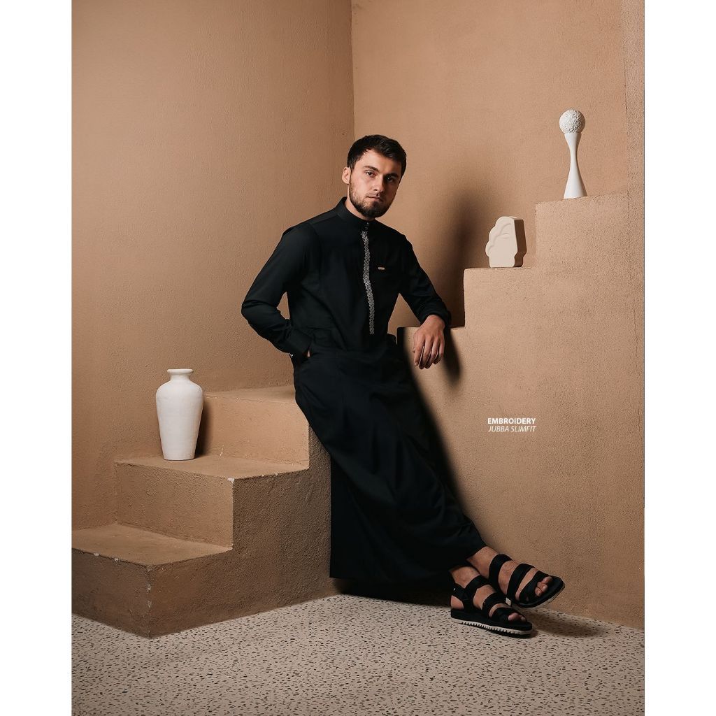 [BISA COD] JUBBA EMBROIDERY S053 BLACK BY SAMASE | JUBBA PREMIUM