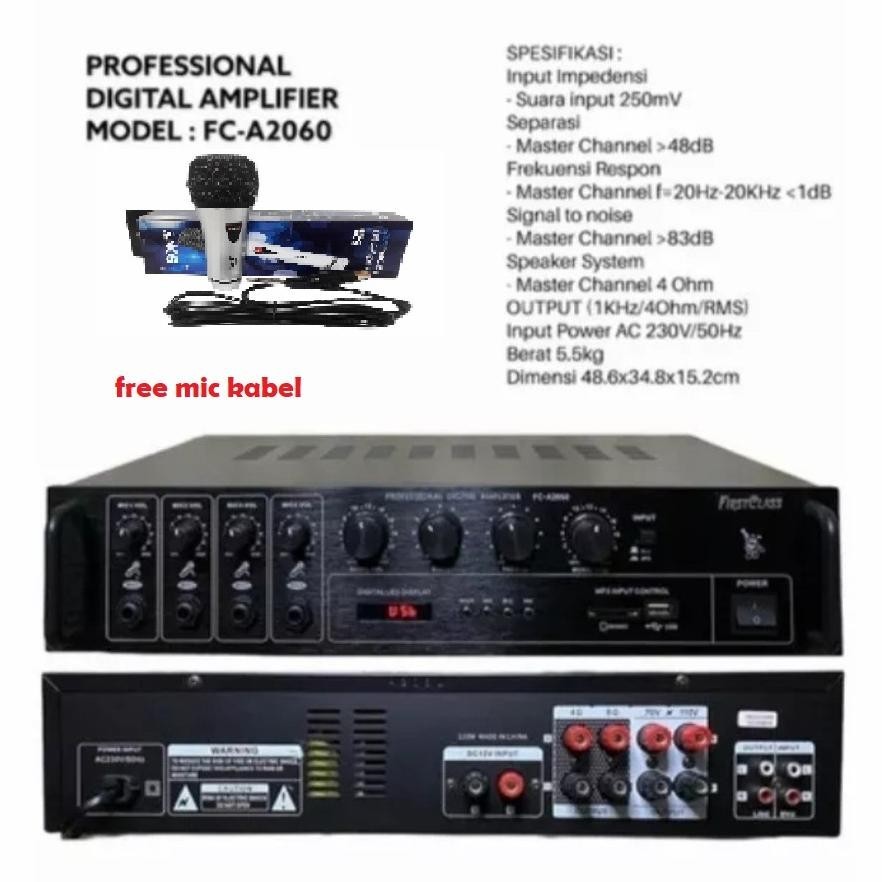Amplifier TOA MASJID / Ampli Masjid firstclass FC A2060 120watt- Free Mic kabel