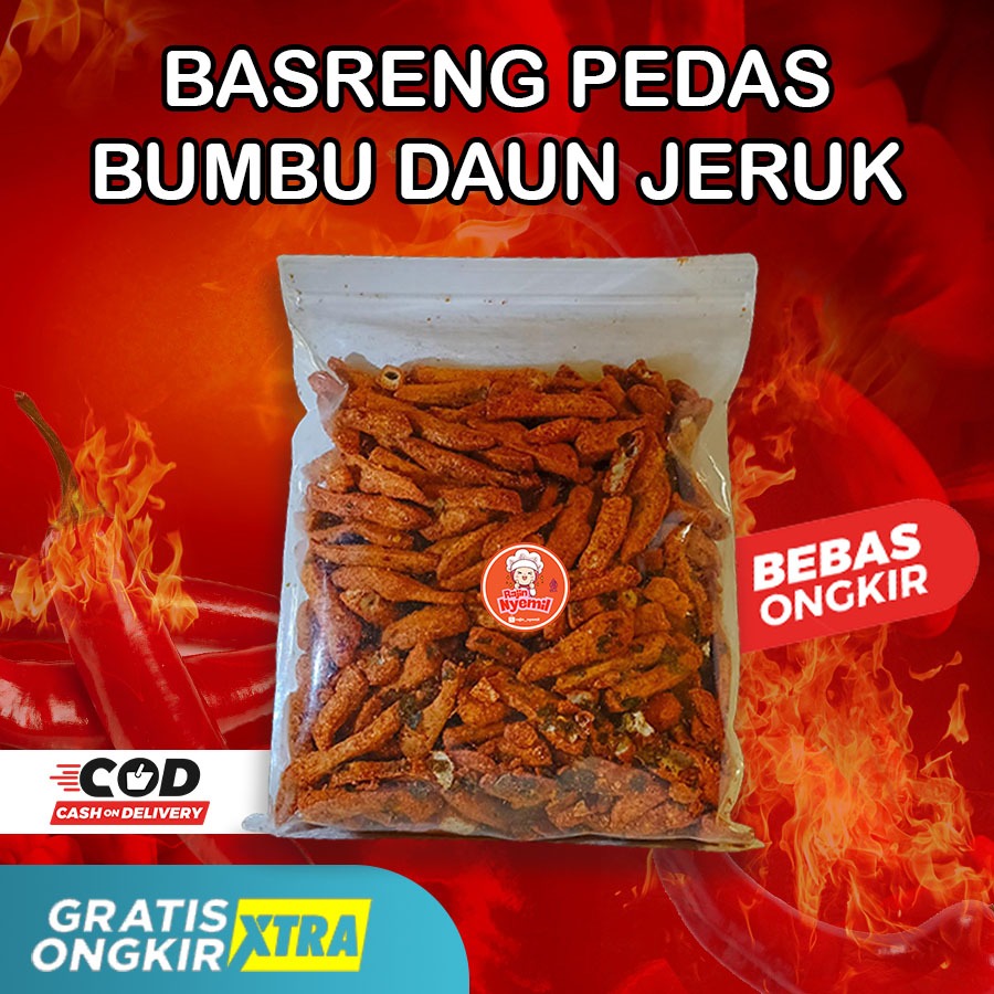 

Basreng Pedas Daun jeruk 500gram cikruh bumbu melimpah