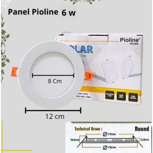 Pioline Lampu Downlight LED  6W Bulat 3.5 inch / LED Panel Downlight Round INBOW