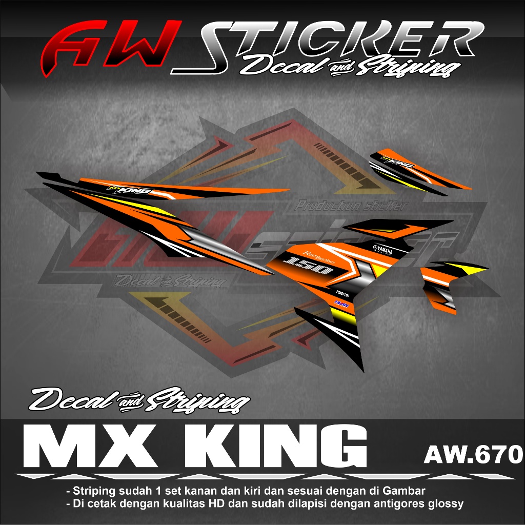 striping jupiter mx king 150 semi full. sticker striping motor jupiter mx king 150 terbaru AW-670