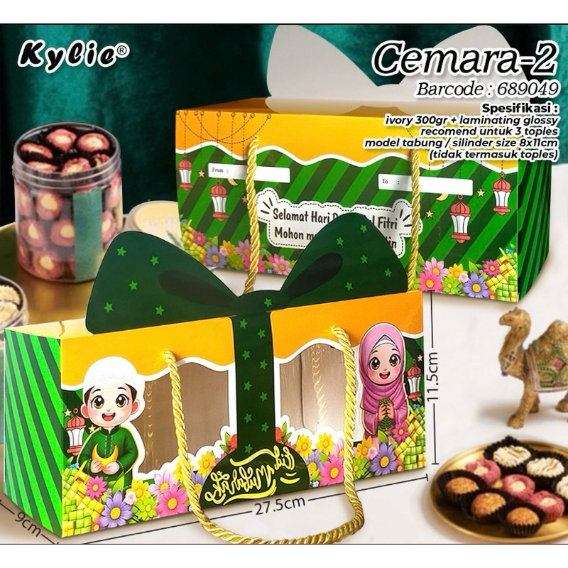

CEMARA 2 - Box Kotak Hampers Lebaran Idul Fitri Toples Jar 600ml isi 3