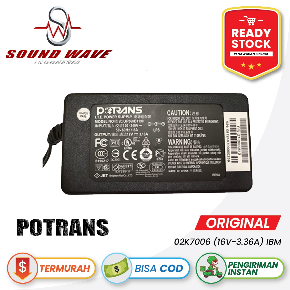 ADAPTOR 19V 3.16A POTRANS