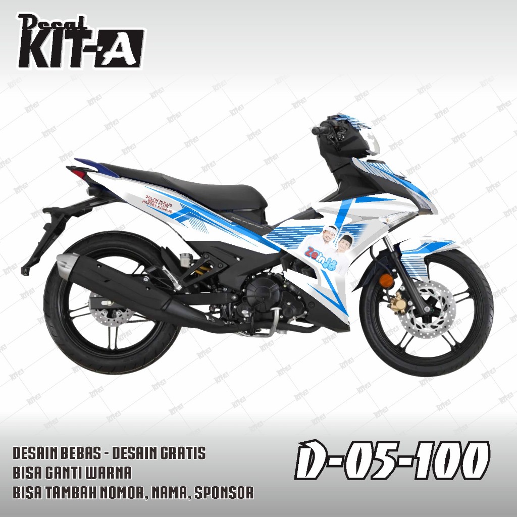 Decal Sticker Jupiter MX KING Full Body warna putih biru D-O5-100