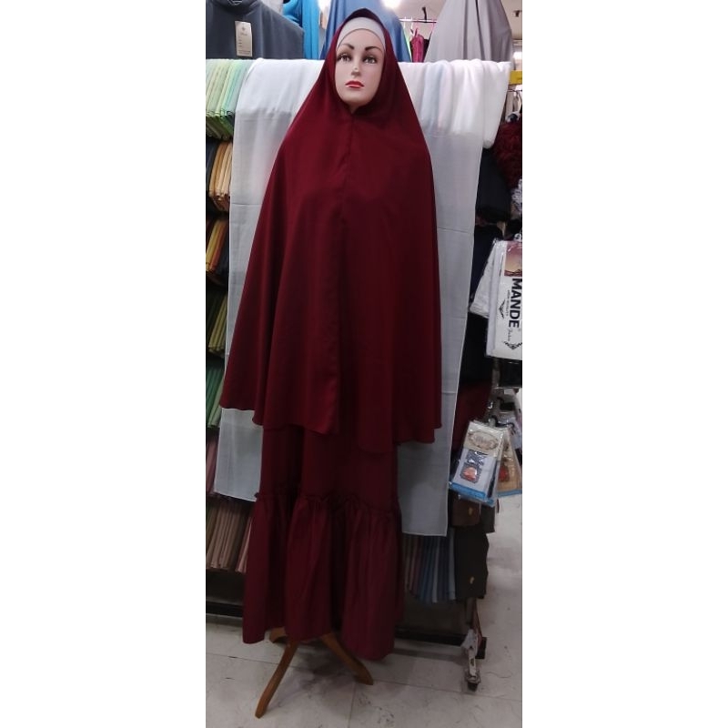 Gamis bahan wolfis +hijap