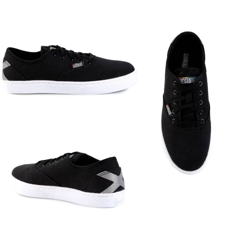 Sepatu League J Courier Westbike Black Sneakers Pria Wanita Casual Shoes Cowo Cewe Hitam Original Mu