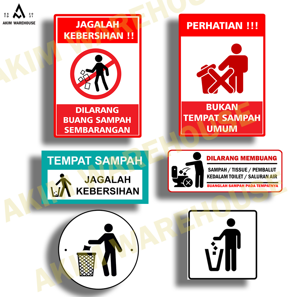 

Stiker Logo Tulisan Tempat Sampah/Bukan Tempat Sampah Umum/Jagalah Kebersihan/dilarang buang sampah sembarangan