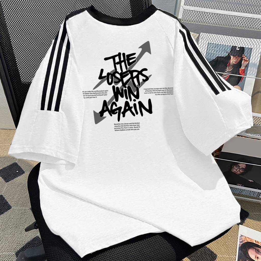 Maverick Kaos Oversize Letter Mode Tali Bahu T Shirt Distro Pria Wanita Cott 24s bahan katun hitam l